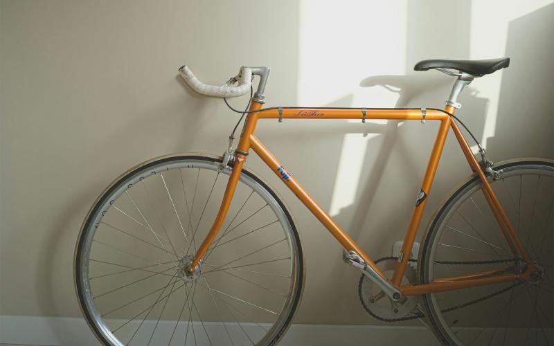 Find your perfect fit at Poth Brewery Lofts a bicycle parked in a room